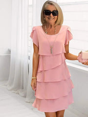 Vestido de gasa con capas sueltas