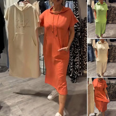 💥🔥👗[S-5XL]2025 Nuevo Vestido Sudadera Suelto y Cómodo de Verano de Talla Grande