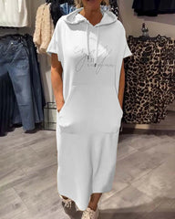 💥🔥👗[S-5XL]2025 Nuevo Vestido Sudadera Suelto y Cómodo de Verano de Talla Grande