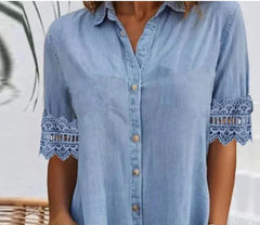 Vestido vaquero azul liso
