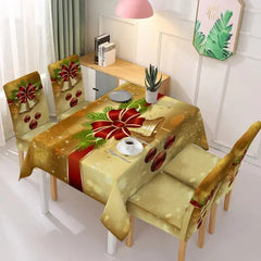 (⛄Oferta navideña anticipada - 49 % de descuento🎄) Decoración de silla navideña con mantel