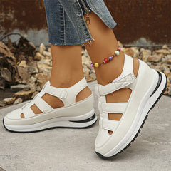 Sandalias ortopédicas huecas para mujer con velcro