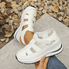 Sandalias ortopédicas huecas para mujer con velcro