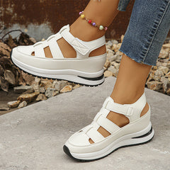 Sandalias ortopédicas huecas para mujer con velcro